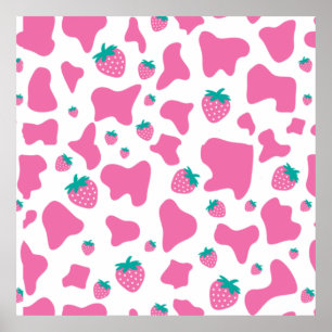 Poster Vache fraise
