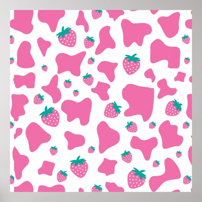 Poster Vache fraise (Devant)