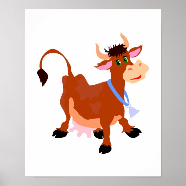 Poster vache heureuse souriante (Devant)