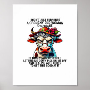 Poster Vache Je ne me suis pas contentée de me transforme