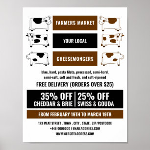 Poster Vache laitière Conception, Cheesemonger Publicité