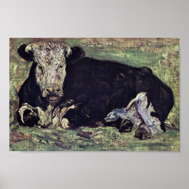 Poster Vache Lie De Vincent Van Gogh (Devant)