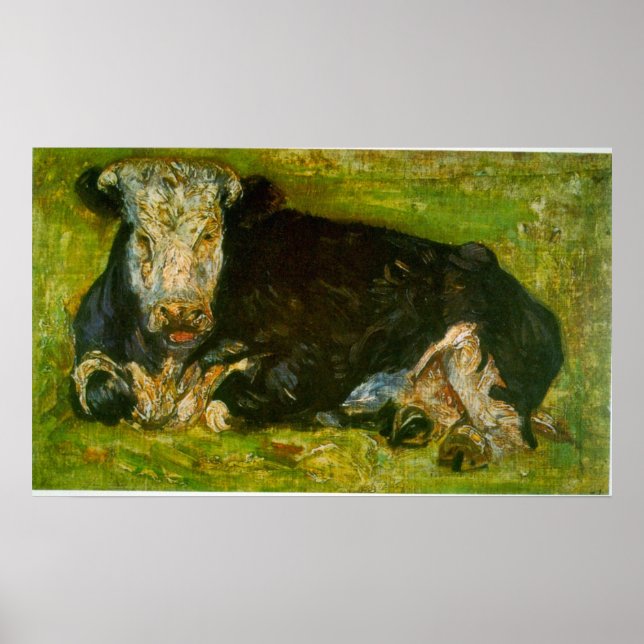 Poster Vache Lying par Vincent van Gogh (Devant)
