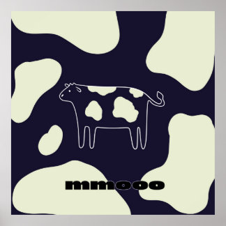 Poster Vache noire et blanche