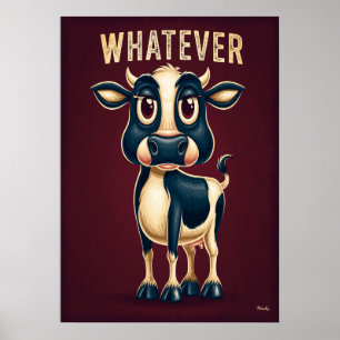Poster Vache Quoi Qu'il En Soit – Drôle d'Art de Personna