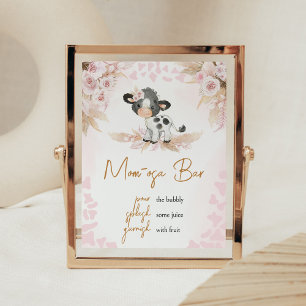 Poster Vache rose Saint Baby shower Maman Osa Bar