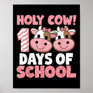 Poster Vache Sainte 100 Jours De Fille École Enseignante 