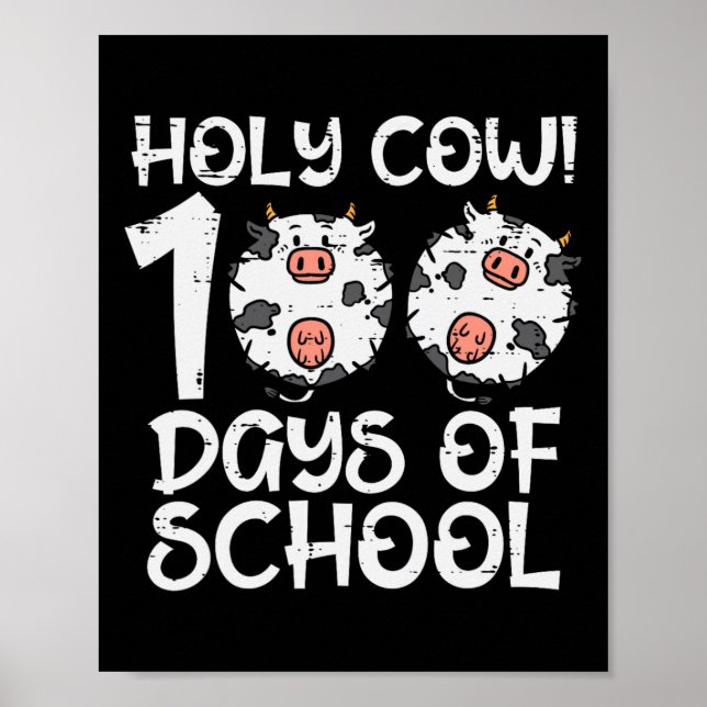 Poster Vache Sainte 100 Jours De L'École 100E Jour Enseig (Devant)
