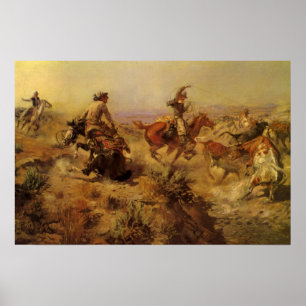 Poster Vachers vintage, jetés bas par CM Russell