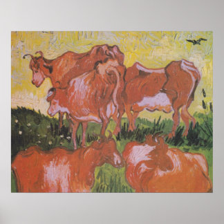 Poster Vaches (après Jordaens) par Van Gogh