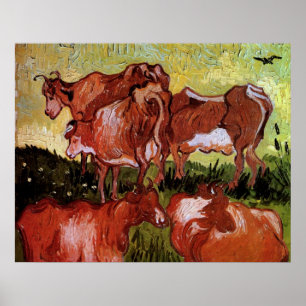 Poster Vaches (d'après Jordaens) par Vincent van Gogh