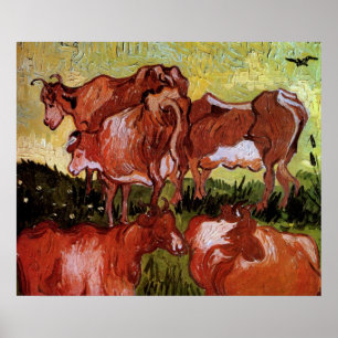Poster Vaches (d'après Jordaens) par Vincent van Gogh