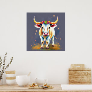 Poster Vaches sacrées déguisées pour Diwali