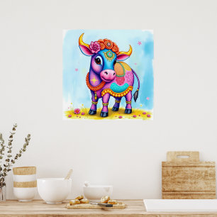 Poster Vaches sacrées déguisées pour Diwali
