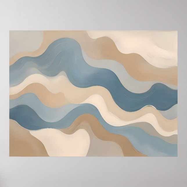Poster Vague de créativité - Abstrait Wavy Lines Wall Art (Devant)