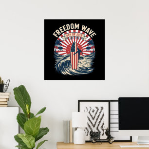 Poster Vague de liberté 4 juillet