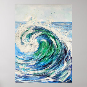 Poster Vague de l'océan bleu