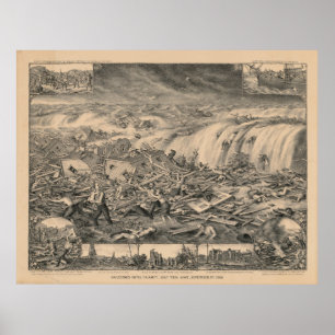 Poster Vague de marée du Golfe de Galveston, une catastro