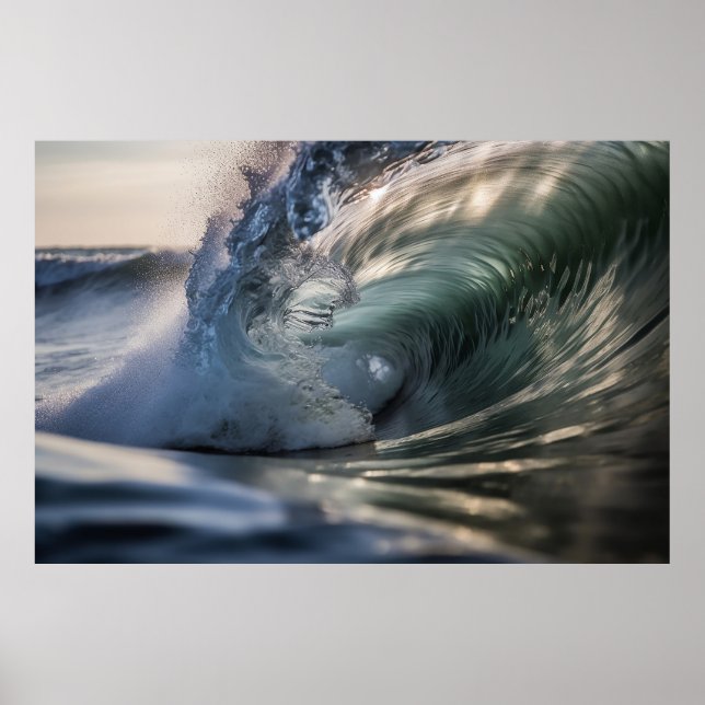 Poster Vague de surf océan (Devant)