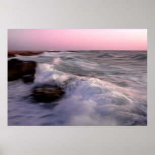 Poster Vague du coucher du soleil