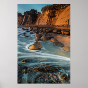 Poster Vague le long de la plage, Californie