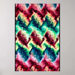 Poster Vagues Abstraites de couleur