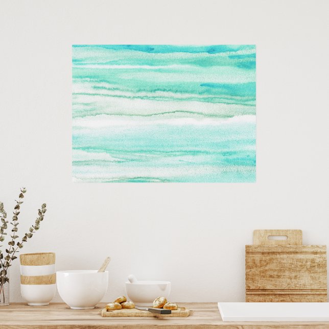 Poster Vagues d'aqua turquoise (Cuisine)