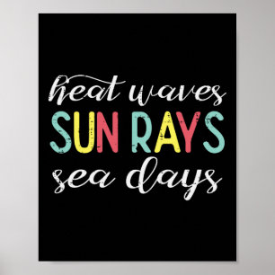 Poster Vagues de chaleur maritime rayons de soleil jours
