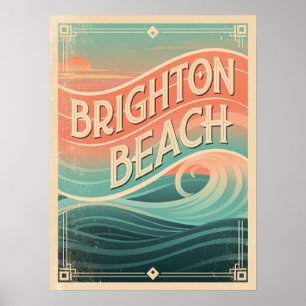 Poster Vagues de la plage de Brighton