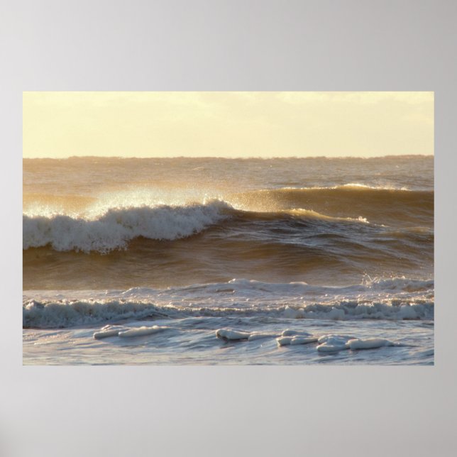 Poster Vagues de soleil s'effondrant Photo (Devant)