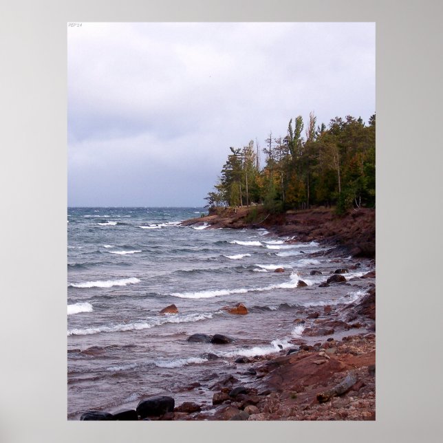 Poster Vagues du lac Supérieur (Devant)