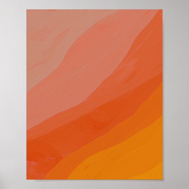 Poster Vagues En Texture - Palette Orange (Devant)