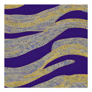 Poster Vagues fracturées du paysage marin Abstrait 13