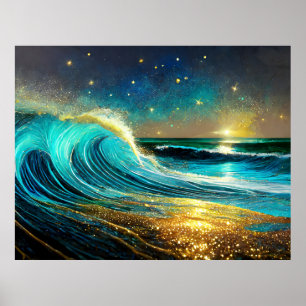 Poster Vagues océaniques clignantes
