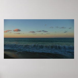 Poster Vagues s'écrasant au paysage de Sunset Beach