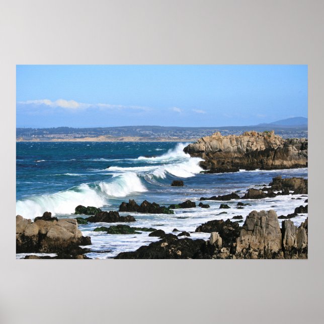 Poster Vagues s'écrasant, Côte du Pacifique Photo (1 de 2 (Devant)