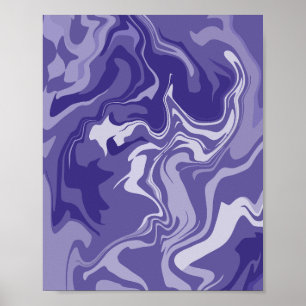 Poster Vagues sereines de violet en harmonie Abstraite