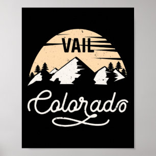 Poster Vail Colorado Ski T Shirt Mountain Ski Resort V