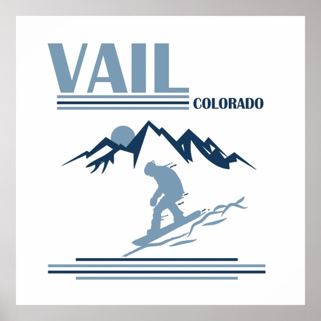 Poster Vail Colorado snowboard (Devant)
