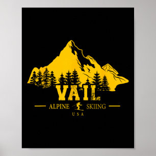 Poster Vail Colorado Usa Station de ski alpin Souveni
