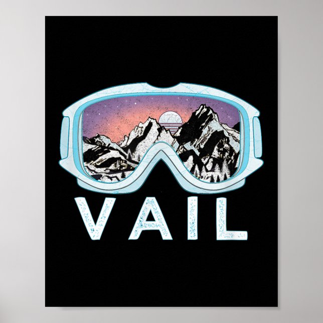 Poster Vail Ski Snowboard Design_vail, Co Goggles Ski (Devant)
