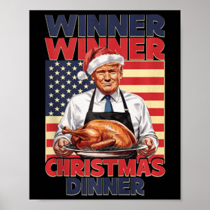 Poster Vainqueur de Trump Dîner de Noël Père Noël A