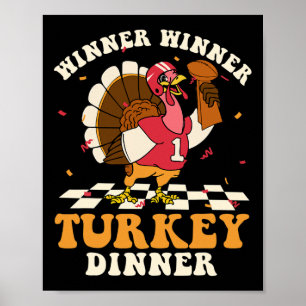 Poster Vainqueur diner football automne automne Thanksgi