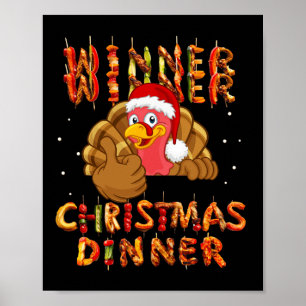 Poster Vainqueur du dîner de Noël Père Noël Trump T
