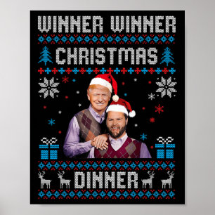 Poster Vainqueur du dîner de Noël Père Noël Trump Ugly Sw