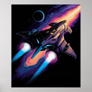 Poster Vaisseau spatial futuriste