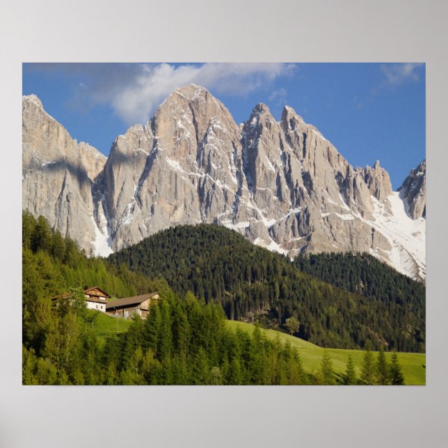 Poster Val di Funes, Villnosstal, Dolomites, Italie (Devant)