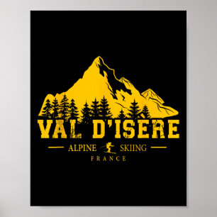Poster Val Disère France Station de ski alpin Ski françai