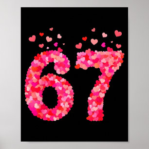 Poster Valentin drôle 6 7 Mème Garçon Six Sept Cœurs Gen 