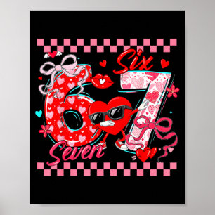 Poster Valentine 67 Six Seven Mème Cœurs Dabbing Correspo